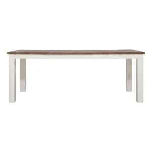 Hyatt Fixed Dining Table 210cm in Mindi Dark Driftwood / Mangowood Ivory by OZ Design, a Dining Tables for sale on Style Sourcebook