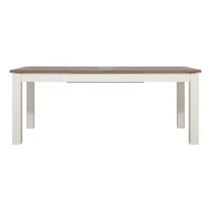 Hyatt Extension Dining Table 220-320cm in Mindi Dark Driftwood / Mangowood Ivory by OZ Design, a Dining Tables for sale on Style Sourcebook