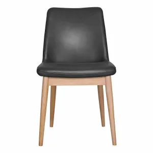 Alaska Dining Chair in Jersey Leather Black / Clear Lacquer by OZ Design, a Dining Chairs for sale on Style Sourcebook