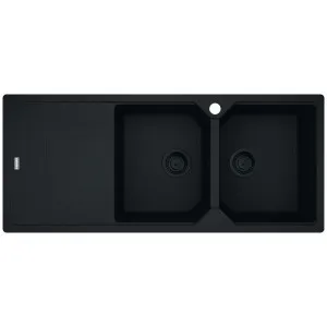 Franke Urban Double Bowl Topmount/Flush Mount Sink with Left Hand Drainer - Matte Black UBG621MBLHD by Franke, a Kitchen Sinks for sale on Style Sourcebook