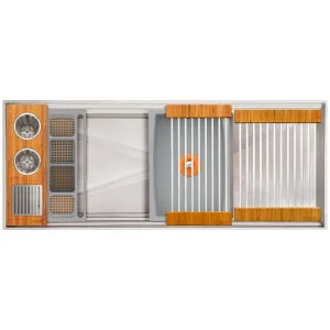 The Galley Ideal ThinTop WashStation 3S Plus DryDock 12 Natural Golden Bamboo IWA3SDD12STTBA by The Galley, a Kitchen Sinks for sale on Style Sourcebook