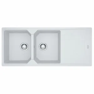 Franke Urban Fragranite Double Bowl Topmount Sink with Reversible Drainer Polar White UBG621PW by Franke, a Kitchen Sinks for sale on Style Sourcebook