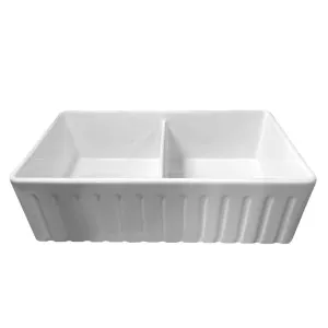 Turner Hastings Novi 84x46 Fireclay Double Bowl Sink Gloss White NO84FS by Turner Hastings, a Kitchen Sinks for sale on Style Sourcebook