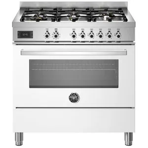 Bertazzoni 90cm Professional White Dual Fuel Freestanding Oven PRO96L1EBIT by Bertazzoni, a Cooktops for sale on Style Sourcebook