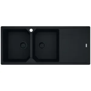 Franke Urban Double Bowl Topmount/Flush Mount Sink with Right Hand Drainer - Matte Black UBG621MBRHD by Franke, a Kitchen Sinks for sale on Style Sourcebook