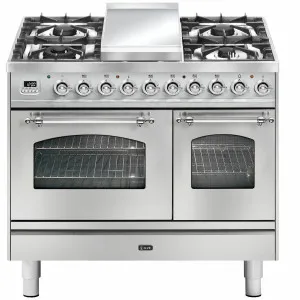 ILVE Nostalgie 100cm Freestanding Dual Fuel Oven/Stove PD10FDNE3SSC by Ilve, a Ovens for sale on Style Sourcebook