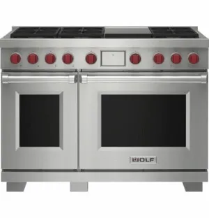 WOLF 122cm Freestanding Dual Fuel Oven/Stove with Teppanyaki - LPG Gas ICBDF48650GSPLPG by Wolf, a Cooktops for sale on Style Sourcebook