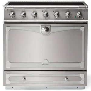 La Cornue Albertine 90cm Induction Freestanding Oven Brushed Stainless Steel with Brushed Nickel ALB90EISS-N by La Cornue, a Cooktops for sale on Style Sourcebook