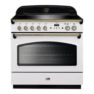 Falcon 90cm Classic FX Induction Oven/Stove White and Brass CLA90FXEIWHBR by Falcon, a Cooktops for sale on Style Sourcebook