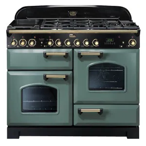Falcon 110cm Classic Deluxe Mineral Green Dual Fuel Freestanding Oven CDL110DFMGBR by Falcon, a Cooktops for sale on Style Sourcebook