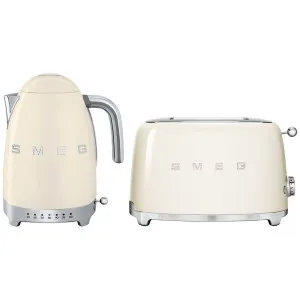 Smeg Temperature Control Kettle and 2 Slice Toaster Pack Cream KLF04CRAUTSF01CRAU by Smeg, a Small Kitchen Appliances for sale on Style Sourcebook