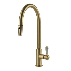 Turner Hastings Ludlow Pull Out Sink Mixer Brushed Brass LU109PM-BB by Turner Hastings, a Kitchen Taps & Mixers for sale on Style Sourcebook