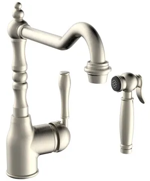 Armando Vicario Provincial Kitchen Mixer Tap with Side Spray 400073BN by Armando Vicario, a Kitchen Taps & Mixers for sale on Style Sourcebook