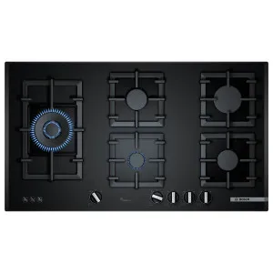 Bosch 90cm Series 6 Gas Cooktop Black Tempered Glass PPS9A6B91A by Bosch, a Cooktops for sale on Style Sourcebook