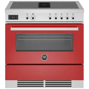Bertazzoni 90cm Professional Airtec Red Induction Freestanding Oven with Integrated Downdraft PROCH94I1EROT by Bertazzoni, a Cooktops for sale on Style Sourcebook