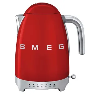 Smeg 50s Retro Style Temperature Control Electric Kettle Red KLF04RDAU by Smeg, a Small Kitchen Appliances for sale on Style Sourcebook