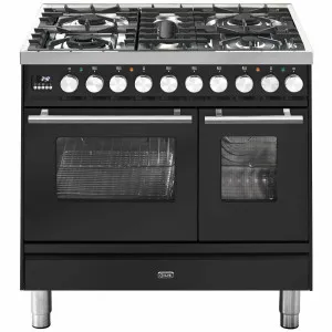 ILVE Professional Plus Series 90cm Dual Fuel Five Burner Double Oven with Milano Knobs PD09PDWE3MG by Ilve, a Cooktops for sale on Style Sourcebook