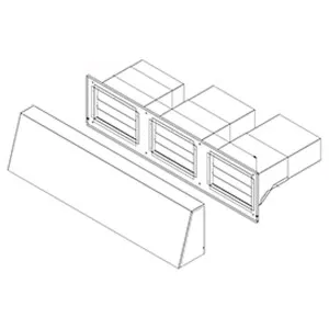 Qasair Back Draft Wall Vent Horizontal with Telescopic Length & Cover Triple Motor Ducting BD/WV/K-H-3 by Qasair, a Rangehoods for sale on Style Sourcebook