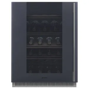 Smeg Linea Built-Under Wine Cellar Left-Hand Hinge -Neptune Grey CVI138LG by Smeg, a Wine Fridges for sale on Style Sourcebook