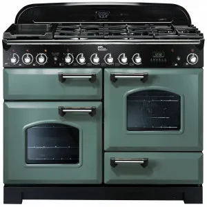 Falcon 110cm Classic Deluxe Freestanding Dual Fuel Oven/Stove Mineral Green and Chrome CDL110DFMGCH by Falcon, a Cooktops for sale on Style Sourcebook