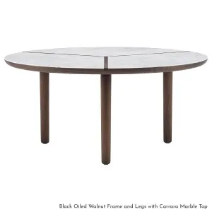 De La Espada Marlon Marble or Stone Top Round Table - Walnut Frame and Legs 108RMW by De La Espada, a Dining Tables for sale on Style Sourcebook