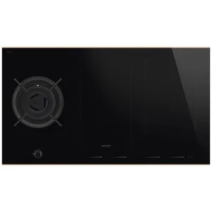 Smeg 90cm Dolce Stil Novo 4 Zone Induction Cooktop with Gas Wok Burner SAIG6954R by Smeg, a Cooktops for sale on Style Sourcebook
