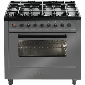 ILVE 90cm Grigio Lusso Freestanding Dual Fuel Oven/Stove L096WMP/GRD by Ilve, a Cooktops for sale on Style Sourcebook