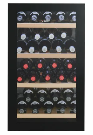 Vintec 35 Bottle Single Zone Wine Cabinet Black VWS035SBB by Vintec, a Wine Fridges for sale on Style Sourcebook