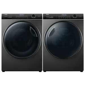 Haier 8.5kg Front Load Washing Machine & 8kg Heat Pump Dryer Dark Grey Laundry Package HWF85ANB1HDHP80ANB1 by Haier, a Washing Machines & Dryers for sale on Style Sourcebook