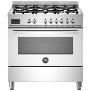 Bertazzoni 90cm Professional Stainless Steel Dual Fuel Freestanding Oven PRO96L1EXT by Bertazzoni, a Cooktops for sale on Style Sourcebook