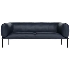 Molinari Rondo 3 Seater Sofa - Nobilis Leather Blue RDO3SFL8N44 by Molinari, a Sofas for sale on Style Sourcebook