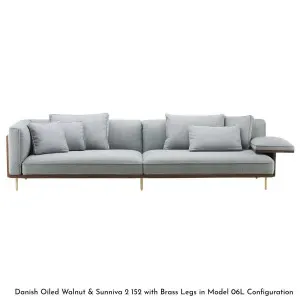 De La Espada Belle Reeve Sofa System - Long Sofa with 1 Arm and Flat Armrest - Walnut in Upholstery Range A 12206L-WA by De La Espada, a Sofas for sale on Style Sourcebook