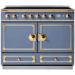 La Cornue Cornufe 110cm Induction Freestanding Oven Paris Blue with Polished Brass CFE110EIPB-BN by La Cornue, a Cooktops for sale on Style Sourcebook