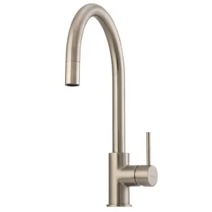 Oliveri Venice Pull Out Goose Neck Mixer Tap Brushed Nickel VE520FBN-P by Oliveri, a Kitchen Taps & Mixers for sale on Style Sourcebook