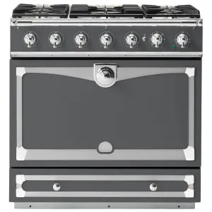 La Cornue Albertine 90cm Dual Fuel Freestanding Oven Graphite with Polished Chrome ALB90DFGR-C by La Cornue, a Cooktops for sale on Style Sourcebook