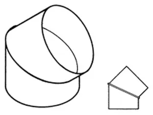 Qasair Round Bend 45 Degrees Twin Motor Ducting DR30045 by Qasair, a Rangehoods for sale on Style Sourcebook