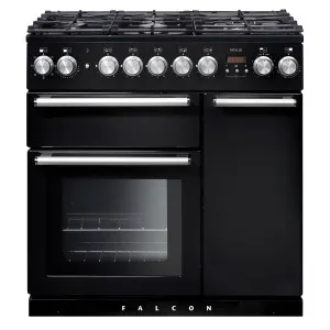 Falcon 90cm Nexus Freestanding Dual Fuel Oven/Stove Black and Chrome NEX90DFBL-CH by Falcon, a Cooktops for sale on Style Sourcebook