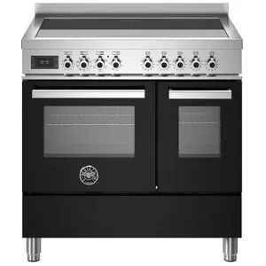 Bertazzoni Professional Series 90cm 5-Zone Induction Cooktop with Electric Double Oven Cooker Nero PRO95I2ENET by Bertazzoni, a Cooktops for sale on Style Sourcebook
