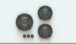 Pitt Cima 3 Burner Natural Gas Cooktop Black Brass CIMA3BTNG by Pitt, a Cooktops for sale on Style Sourcebook