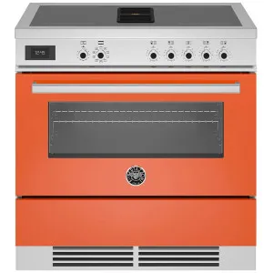 Bertazzoni 90cm Professional Airtec Orange Induction Freestanding Oven with Integrated Downdraft PROCH94I1EART by Bertazzoni, a Cooktops for sale on Style Sourcebook