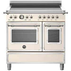Bertazzoni 90cm Heritage Induction Cream Freestanding Double Oven HER95I2EAVT by Bertazzoni, a Cooktops for sale on Style Sourcebook