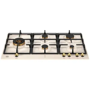 Bertazzoni 90cm Heritage Series Natural Gas Cooktop with Lateral Dual Wok P905LHERAG by Bertazzoni, a Cooktops for sale on Style Sourcebook