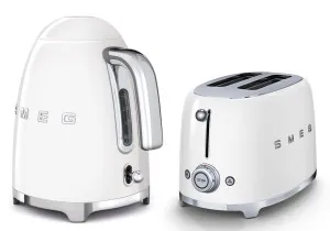 Smeg Kettle and 2 Slice Toaster Pack White KLF03WHAUTSF01WHAU by Smeg, a Small Kitchen Appliances for sale on Style Sourcebook