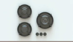 Pitt Capital 3 Burner Natural Gas Cooktop Black Brass CAPITAL3BTNG by Pitt, a Cooktops for sale on Style Sourcebook