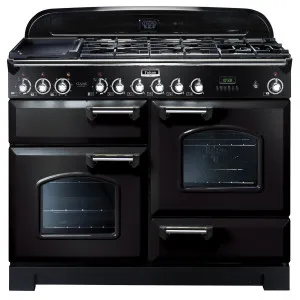 Falcon 110cm Classic Deluxe Freestanding Dual Fuel Oven/Stove Black and Chrome CDL110DFBL-CH by Falcon, a Cooktops for sale on Style Sourcebook