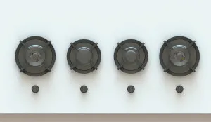 Pitt Danau 4 Burner Natural Gas Cooktop Black Brass DANAU4BTNG by Pitt, a Cooktops for sale on Style Sourcebook