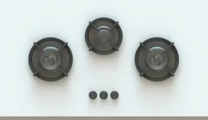 Pitt Colo 3 Burner Natural Gas Cooktop Black Brass COLO3BTNG by Pitt, a Cooktops for sale on Style Sourcebook