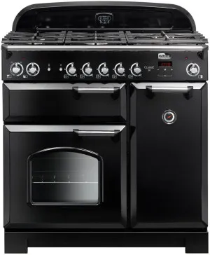 Falcon 90cm Classic Natural Gas Freestanding Oven/Stove Black and Chrome CLA90NGFBL-CH by Falcon, a Cooktops for sale on Style Sourcebook