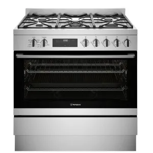 Westinghouse 90cm Dual Fuel Freestanding Cooker Stainless Steel WFE9515SD by Westinghouse, a Cooktops for sale on Style Sourcebook