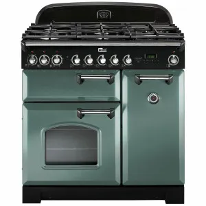 Falcon 90cm Classic Deluxe Freestanding Dual Fuel Oven/Stove Mineral Green and Chrome CDL90DFMGCH by Falcon, a Cooktops for sale on Style Sourcebook